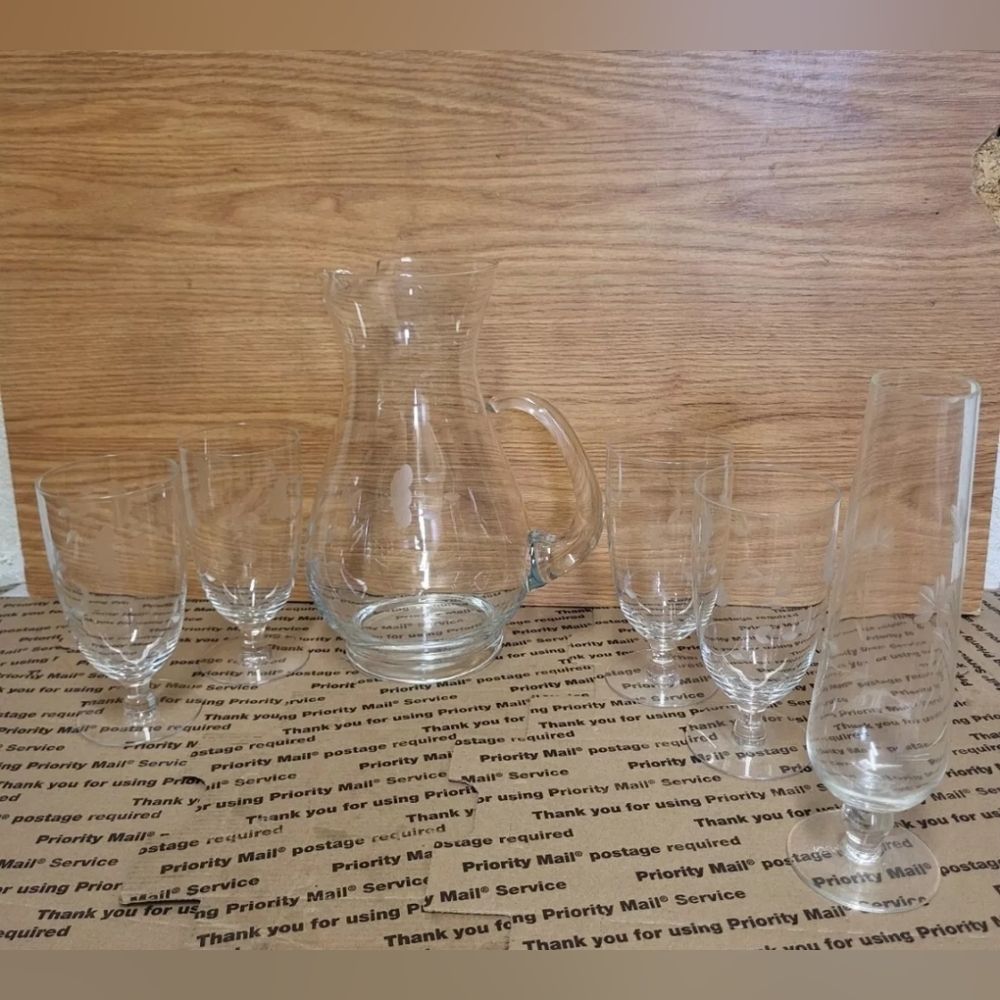Vintage Crystal Glassware Set of 5